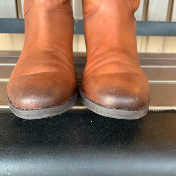 Sam Edelm Penny Leather Riding Boots Size 7M Whiskey Leather Equestrian Chic - Picture 3 of 16